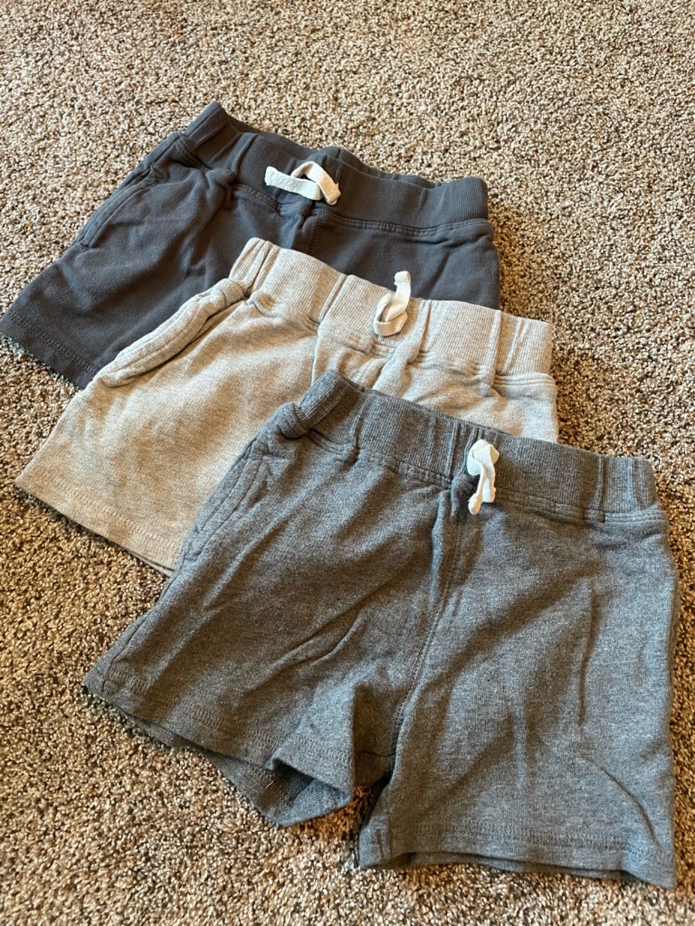 Gerber Boys Gray, Charcoal & Light Gray Knit Shorts 3-Pack